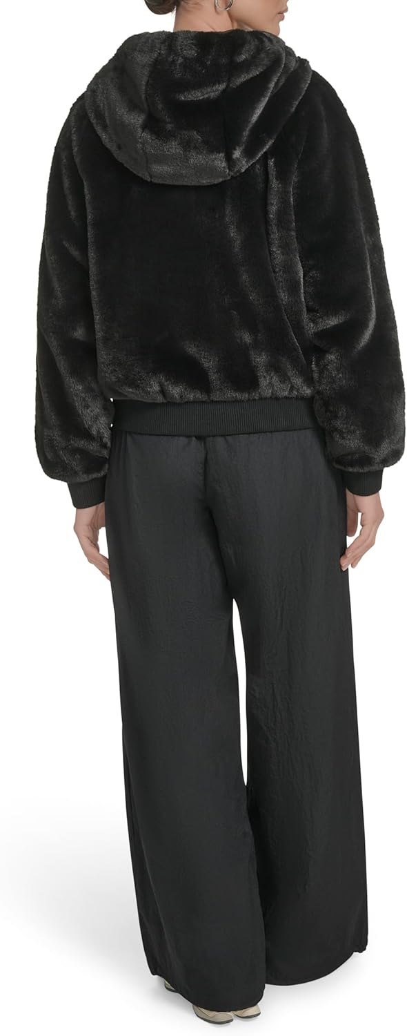 Champion womens Faux Fur Hoody Bomber Jacket - Image 4