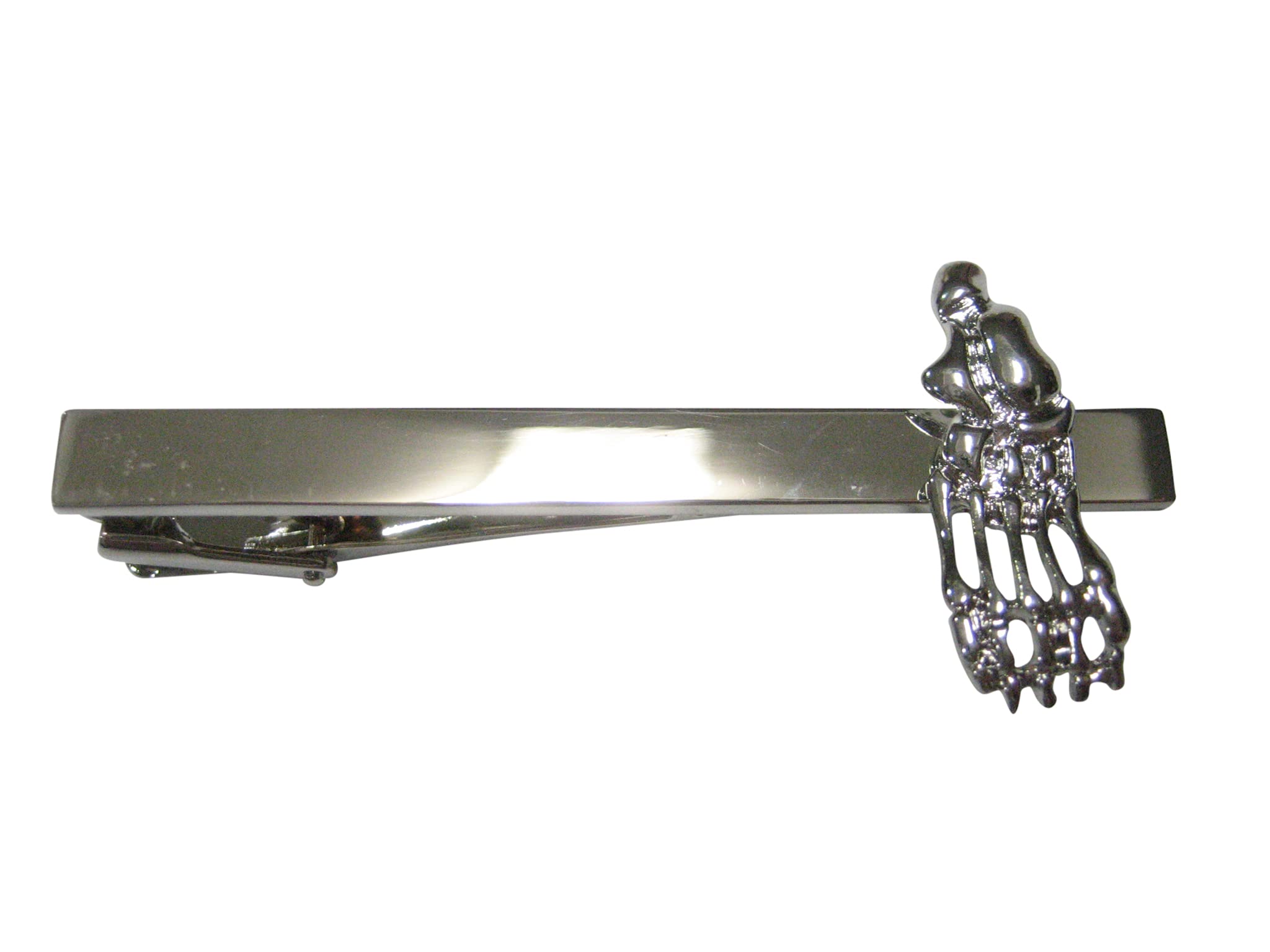 Kiola Designs Silver Toned Medical Podiatrist Anatomical Foot Skeleton Tie Clip