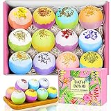 Bath Bombs for Women-Perfect 12PCS Bath Bombs 3.5oz, Lush Bath Bombs with Surprise Dried Flowers, Essential Oils, Shea Butter & Sea Salt, Handmade Bath Bombs Gift Set for Women Men Kids