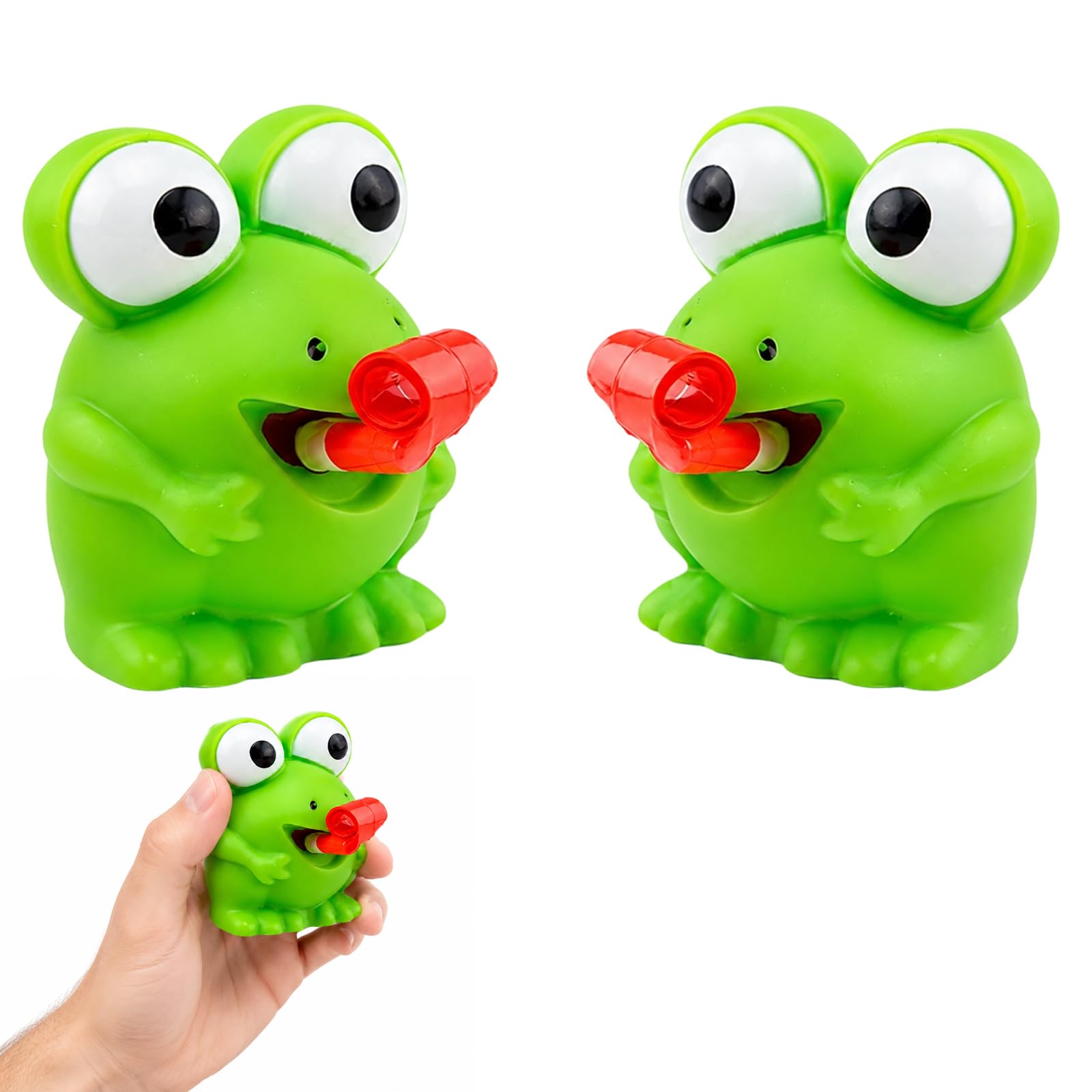 2 PCS Frog Fidget Toy, Tongue Popping Squeeze Sensory Toys,Pop Up Toy for Stress Relief and Sensory Stimulation, Frog Toys for Office Desk and Hand Exercise, Compact Squeeze Toys with Engaging Design