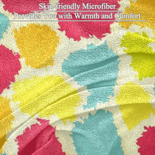 Couverture plaid chaude et douce jaune rose pour lits et divans - 3