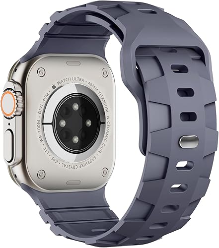 Suitisbest Sport Bands Compatible for Apple Watch Ultra Band/Apple Watch Ultra 2 Band 49mm 45mm 44mm 42mm for Men, Ultra Wide Silicone Wristband