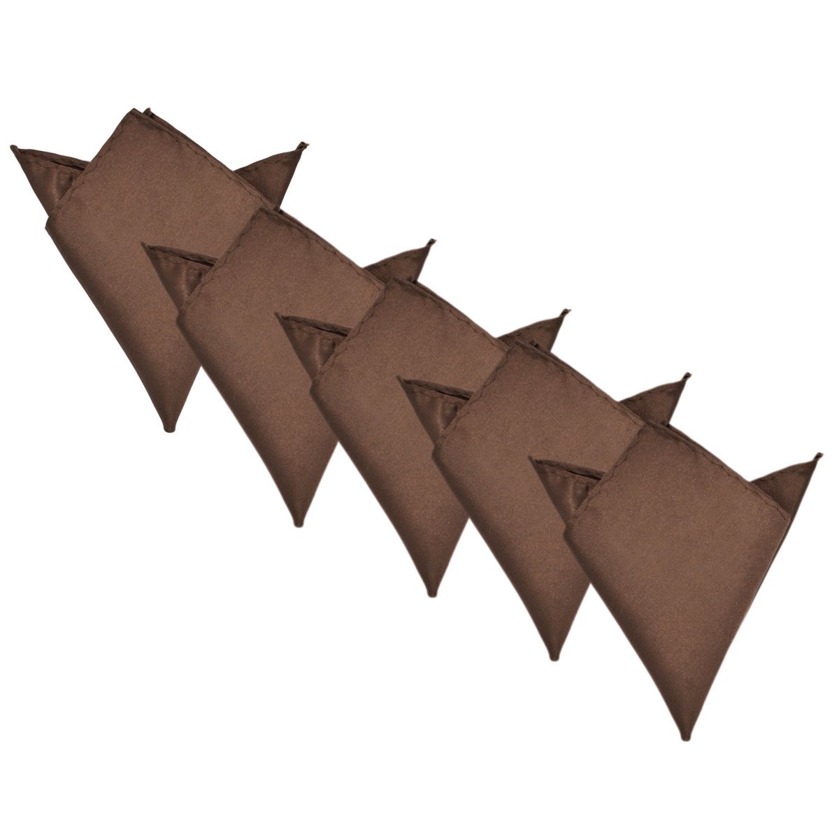 TrendsBlue5-Pack Set Men's Solid Color Pocket Square Handkerchief - Diff Colors