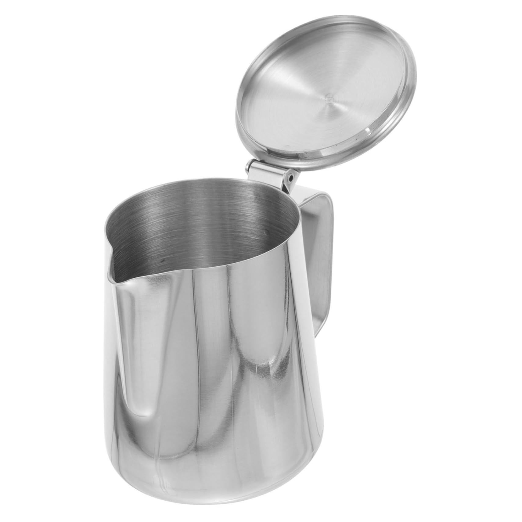STOBOK Milk Frothing Pitcher with Lid Stainless Steel Espresso Frothing Cup for Latte Art Metal Coffee Frothing Cup Durable and Convenient for Home and Professional Use