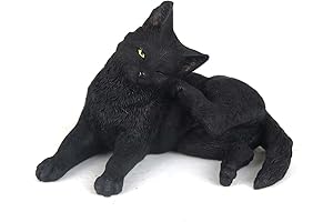 Schleich Black Cat Scratching Ear Mini Figurine: Realistic Animal Toy for Play or Decor