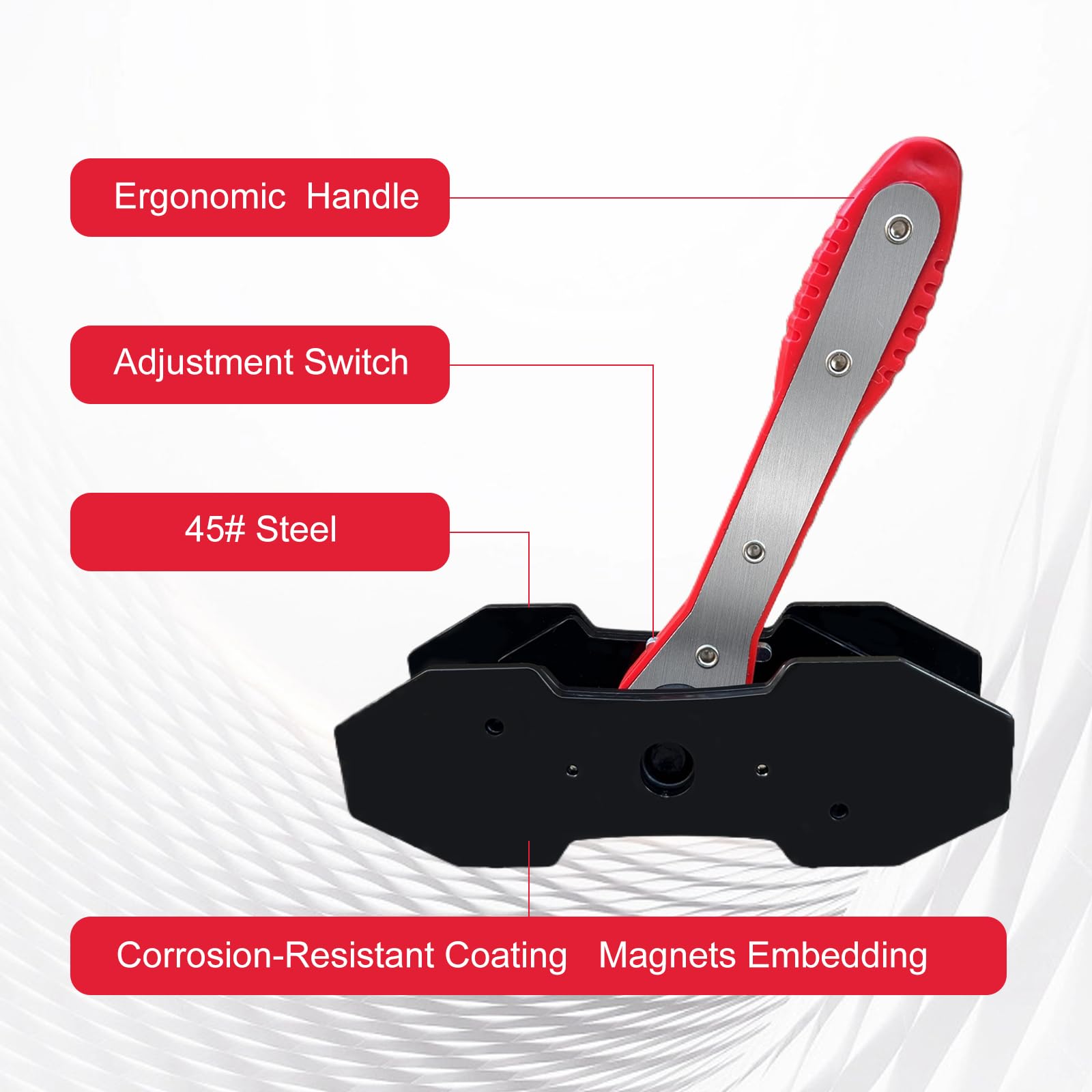 Kit de herramientas de compresión de pinza de freno, herramienta de compresor de pistón de pinza, prensa de pistón de trinquete de 360° con 4 ganchos y 2 placas de acero grandes para pinza de freno de
