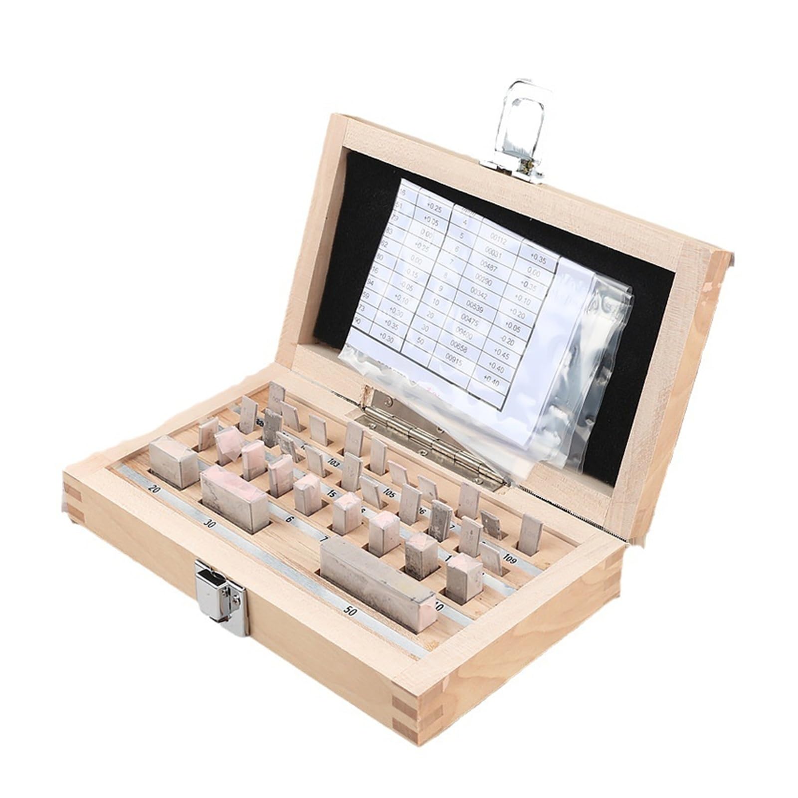 Zestaw stalowych płytek wzorcowych 32/122 szt. (klasa 0/1) Narzędzia kalibracyjne do mikrometrów i suwmiarki z noniuszem Precyzyjny pomiar(47 pieces Level 1)