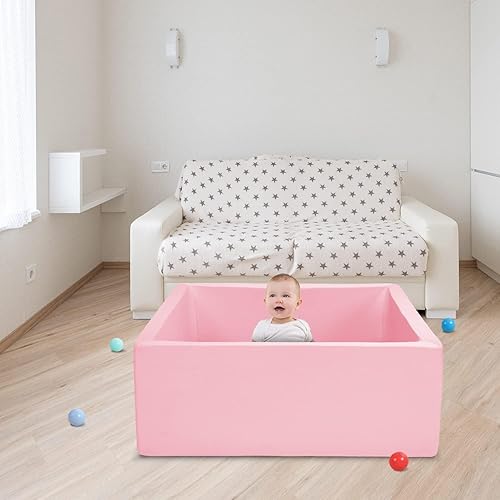 Miniatura 8 de Piscina de bolas de espuma para niños pequeños, piscina cuadrada de bolas blandas, regalo ideal para jugar juguete para niños piscinas para niños,