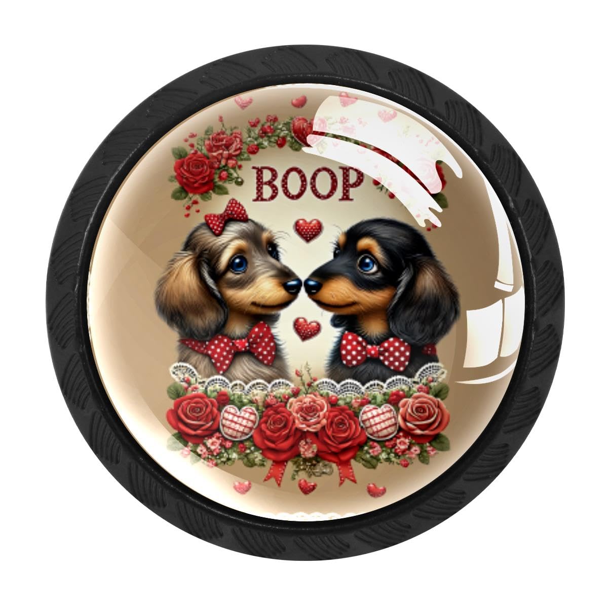 Heoeh Multi 5 4 Pcs Kitchen Cabinet Knobs, Dachshund Lover Drawer Knobs Dresser Handles
