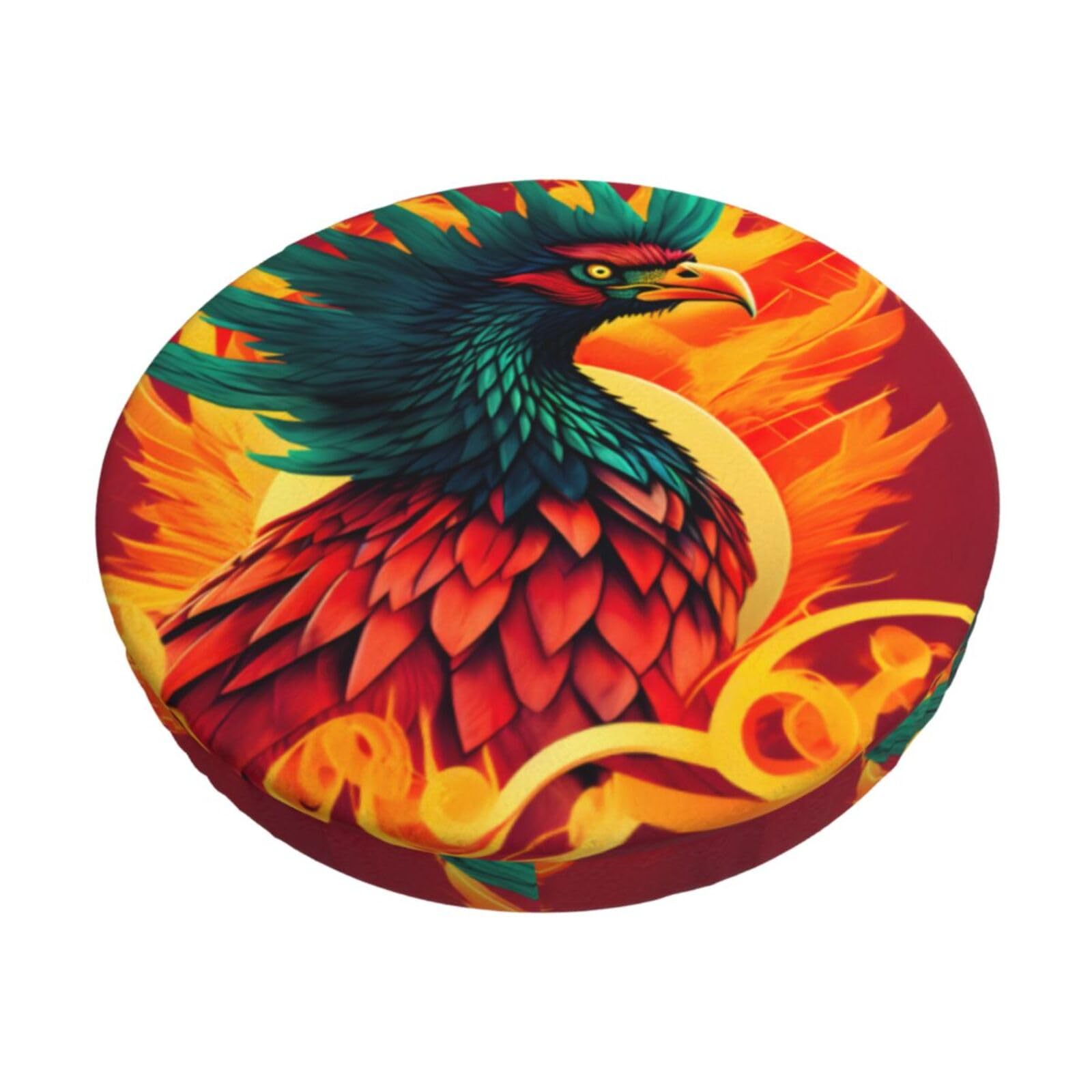 GUCHENP Phoenix Print Round Bar Chair Cushion Cover,Washable Chair Protector For Indoor Home Furniture Decor
