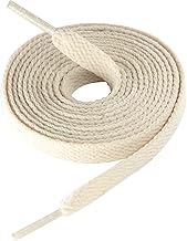 CCSOFTIME Lacets Crème pour Chaussures de Baskets de Sneaker de Sport de Course,Lacets Beige Plat(Largeur:8mm) pour Converse Basse Nike Air Force,120CM