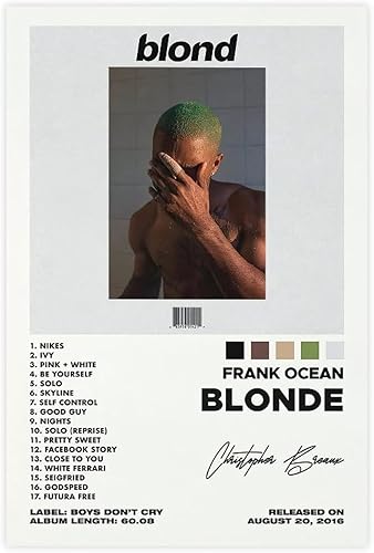 FUKITT Póster rubio con portada de álbum, póster de lienzo para decoración de pared, pinturas para sala de estar, dormitorio, estilo sin marco, 16 x