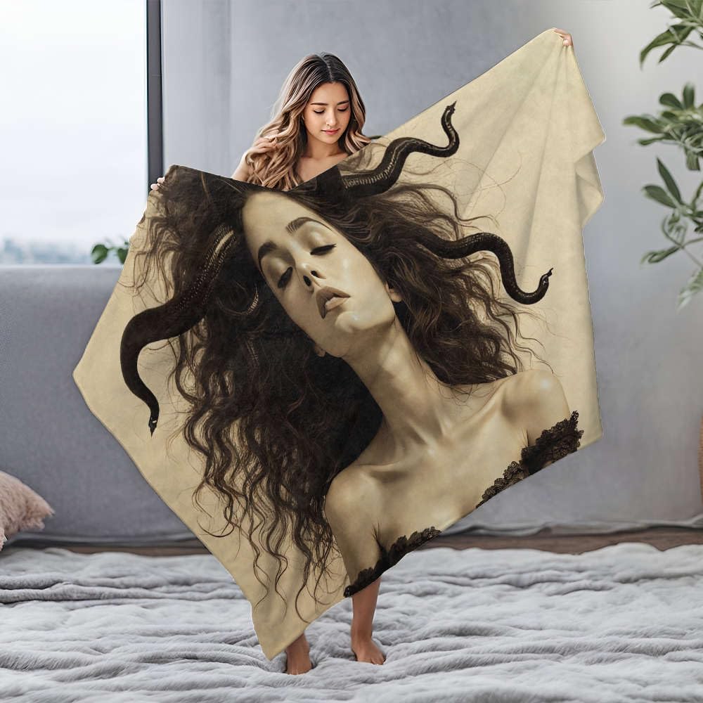 Couverture polaire flanelle femme serpents pour soirées cocooning