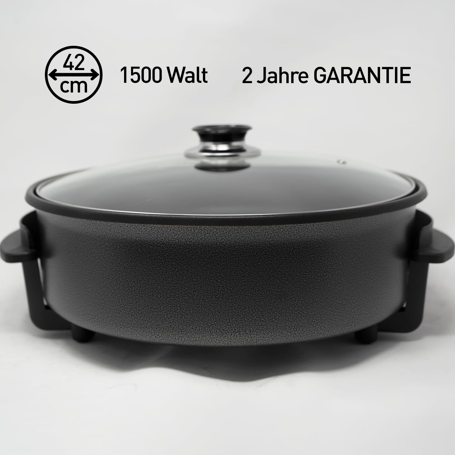 Padella elettrica diametro 42/9cm teglia pizza party padella elettrica