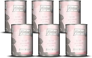 MjAMjAM - Premium Nassfutter für Katzen - Kitten saftiges Hühnchen mit Lachsöl, 6er Pack (6 x 400 g), getreidefrei mit extra viel Fleisch product image