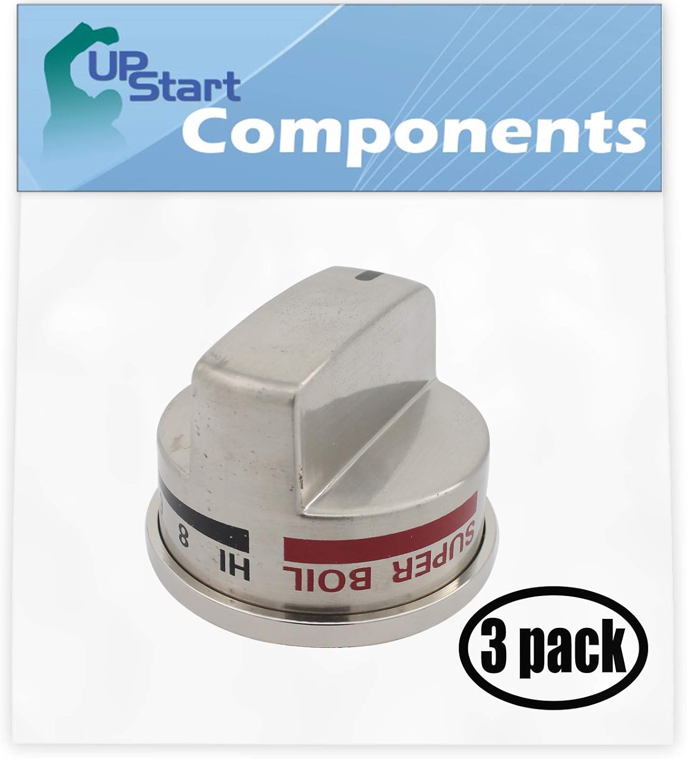 3 Upstart Components Replacement EBZ37189609 Gas Range Knob for LG LRG30355SB, LRG30355ST, LRG30357ST Range