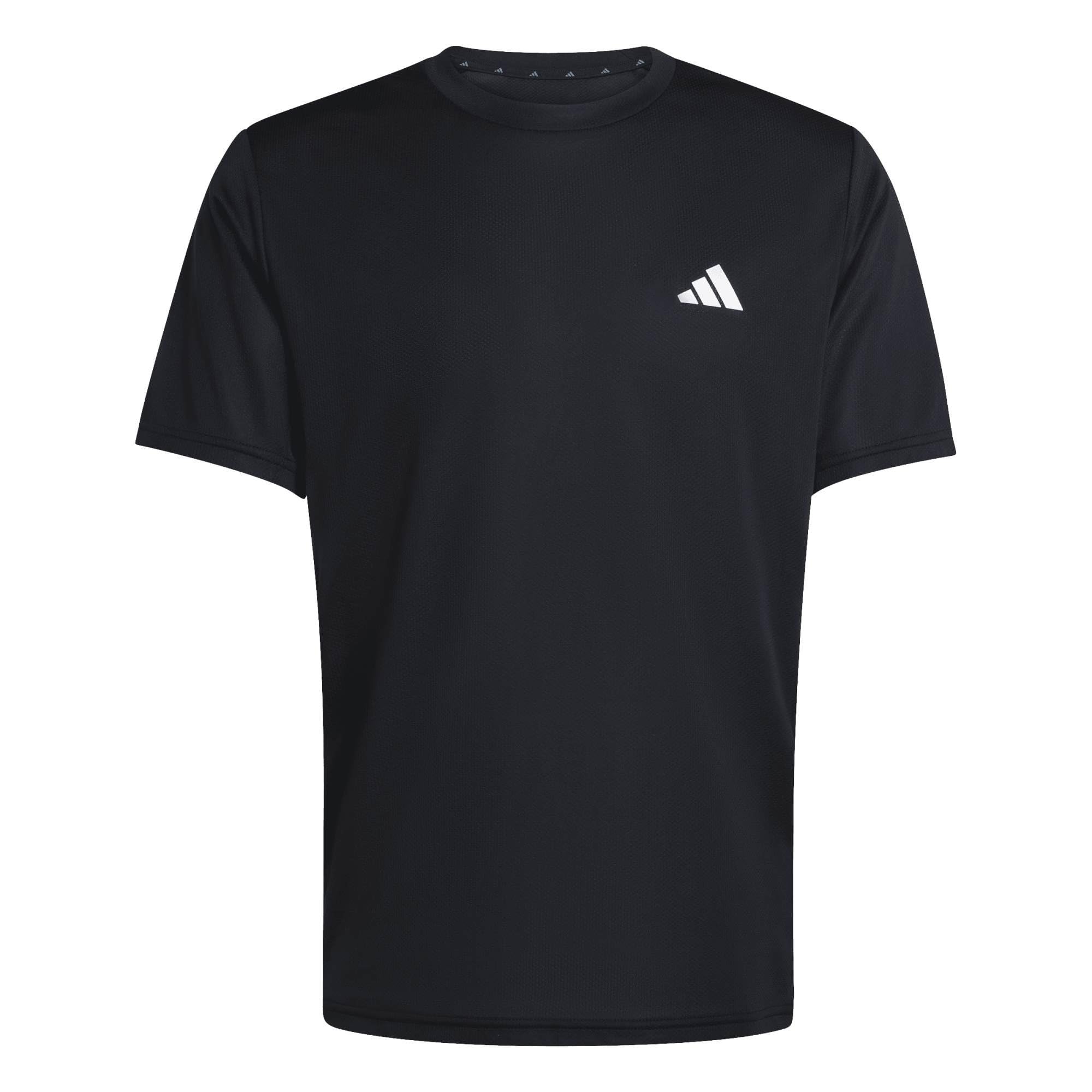 adidas Men's Workout Essentials Base 3-Stripes Shirt, Black/White, XXL Tall