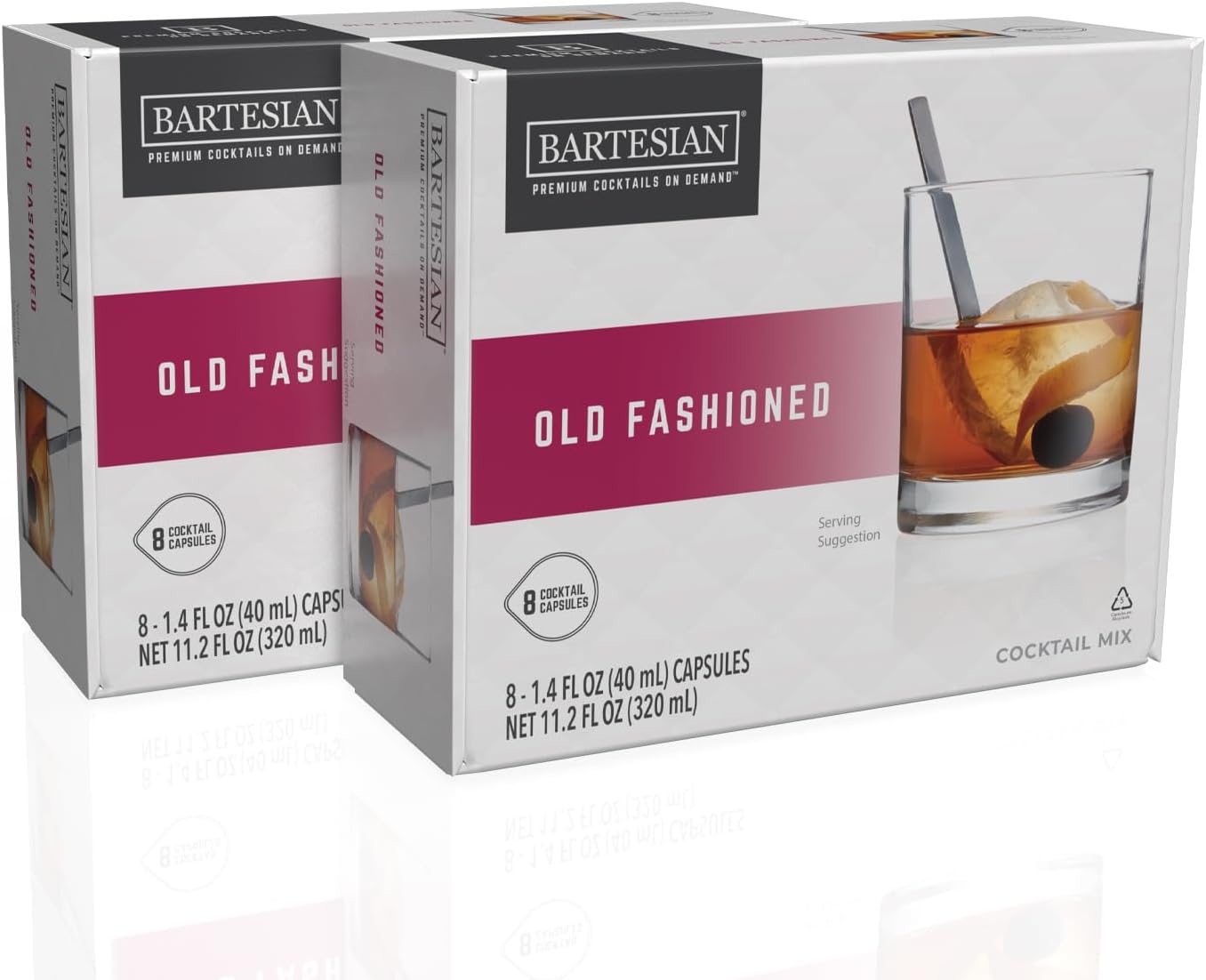 Bartesian 16-Pack Old Fashioned Mixer Capsules for Cocktail Machine – Home Bar Mixology Cocktails Mix Pod Capsule Set To Use With the Bartesian Cocktail Drink Maker Machine