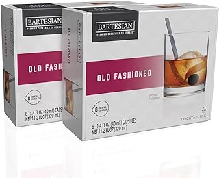 Bartesian 16-Pack Old Fashioned Mixer Capsules for Cocktail Machine – Home Bar Mixology Cocktails Mix Pod Capsule Set To Use With the Bartesian Cocktail Drink Maker Machine