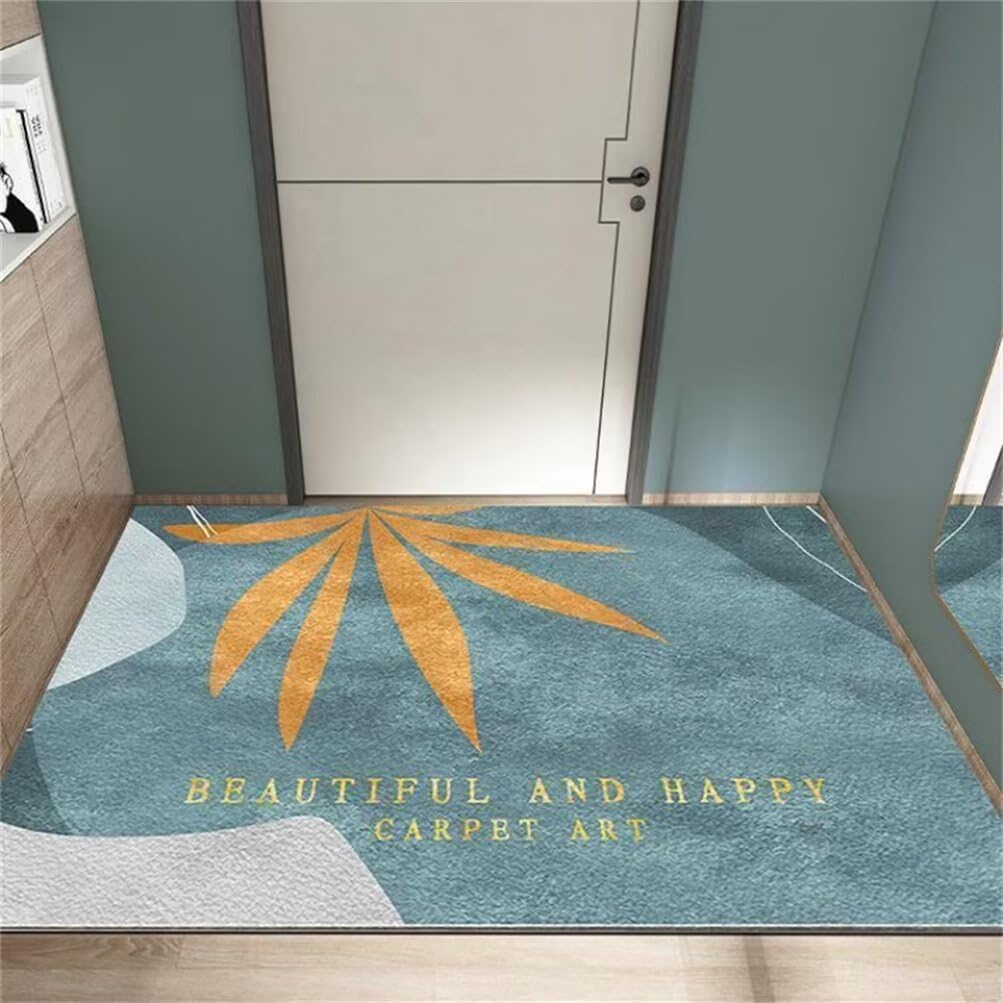 Tapis antidérapant et résistant à l'usure motif feuilles fraîches