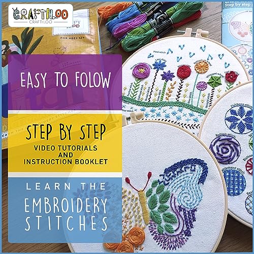 Image of CRAFTILOO Embroidery Kit for Beginners Cross Stitch Kits for Beginners Needlepoint Kits for Adults Embroidery Kits Butterfly