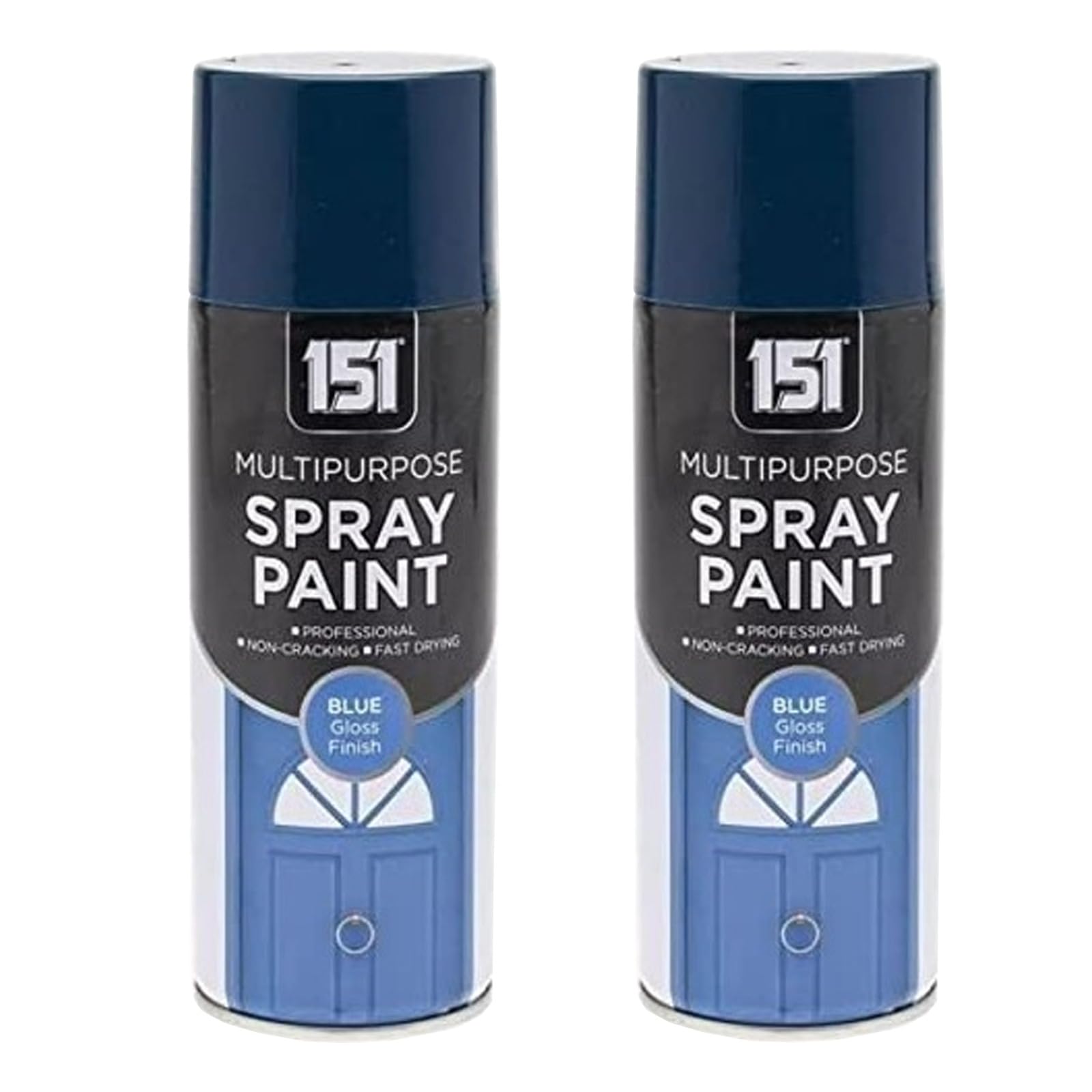 SDMAX Blue Gloss Spray Paint, Fast Drying, Blue Gloss Finish, Non-Cracking, Easy To Use, Long-Lasting, Lightweight And Portable, Multipurpose DIY Use, 400ml (2PCS)