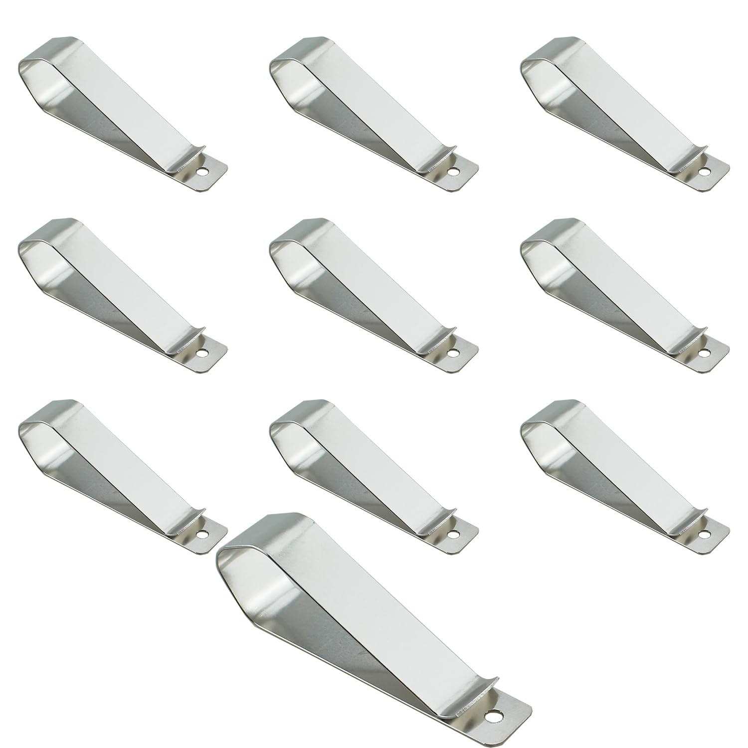 TAODAN 10PCS Silver Stainless Steel Garage Door Remote Opener Visor Clips 5.4x1.2cm Replacement Mask Clamp Building Supplies