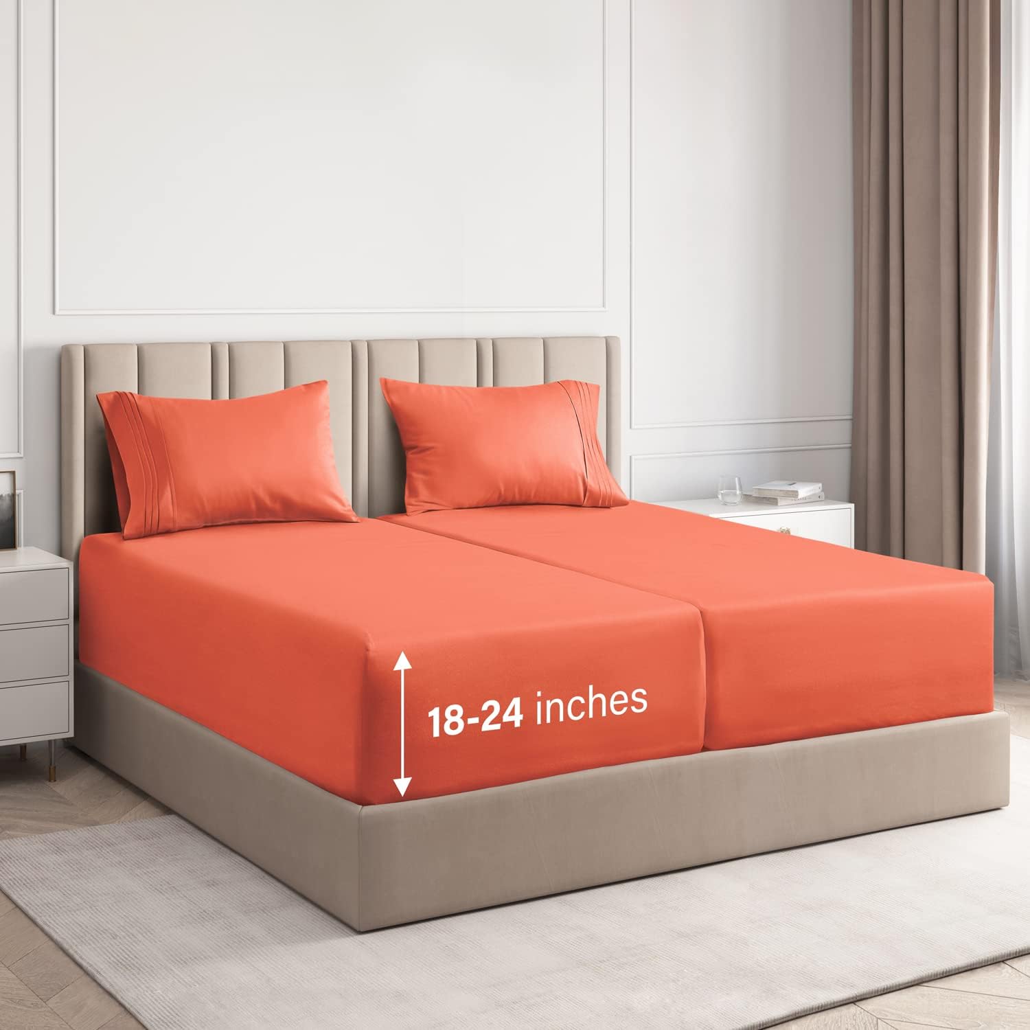 Extra Deep Pocket Sheets 5 Piece Sheet Set Split King