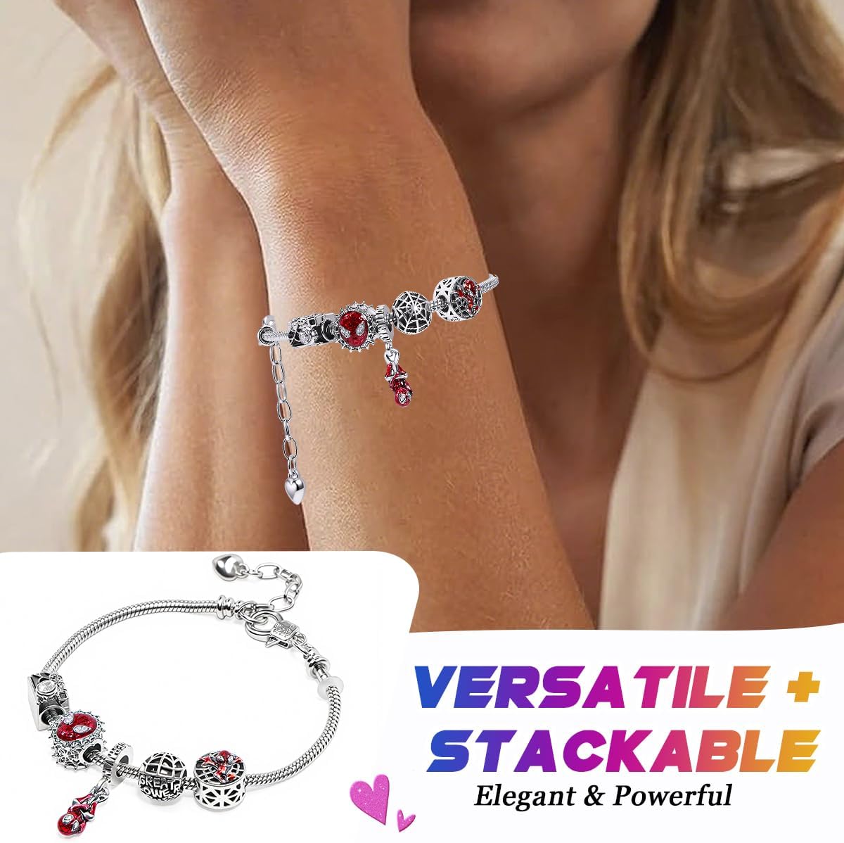 AICase Spider Charm Bracelet Set Cartoon Jewelry Accessory image 4
