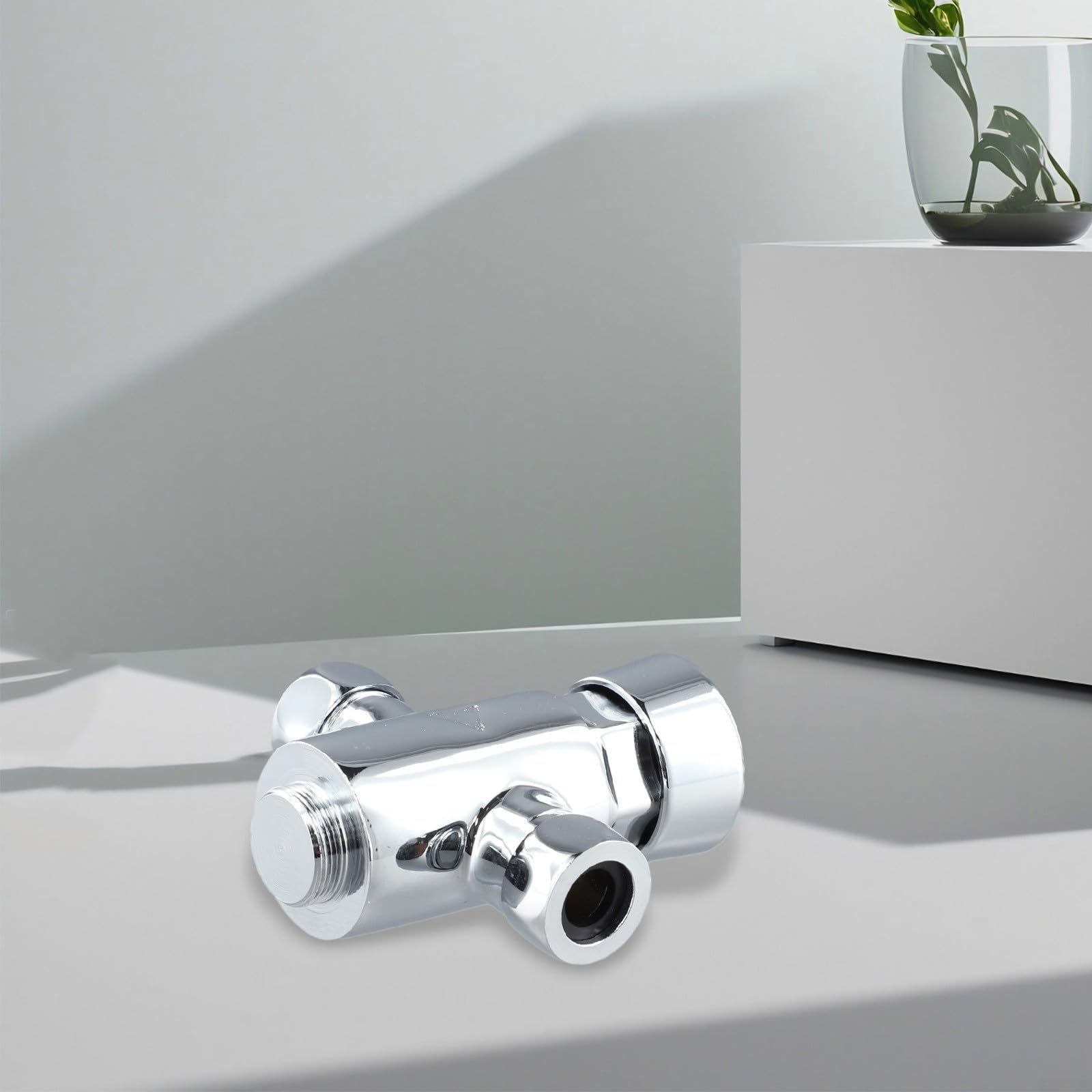 Válvula de ducha de latón Self-Cng Ch, grifo de acción de retardo temporizado para eficiencia del agua, diseño sin contusiones, instalación expuesta, ideal para duchas ecológicas.