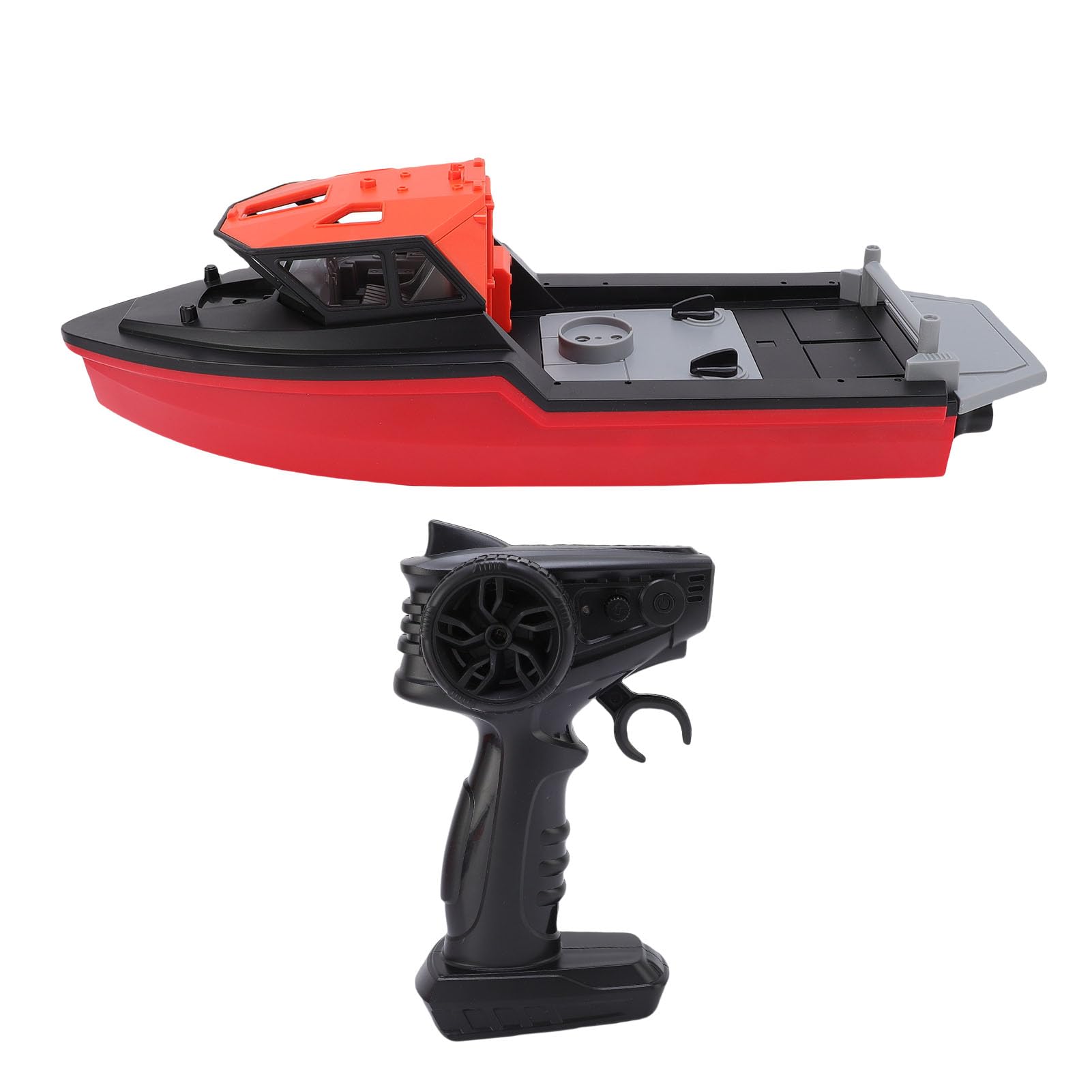 RiToEasysports 2,4 G Bürstenloses RC-Boot, Simuliertes Ferngesteuertes Boot mit Wasserdichter Abdeckung und Antikollisions-Kit, für Außenpools, Seen und Familienspaß (1 Stück 500 mAh Li-Ionen-Akku)