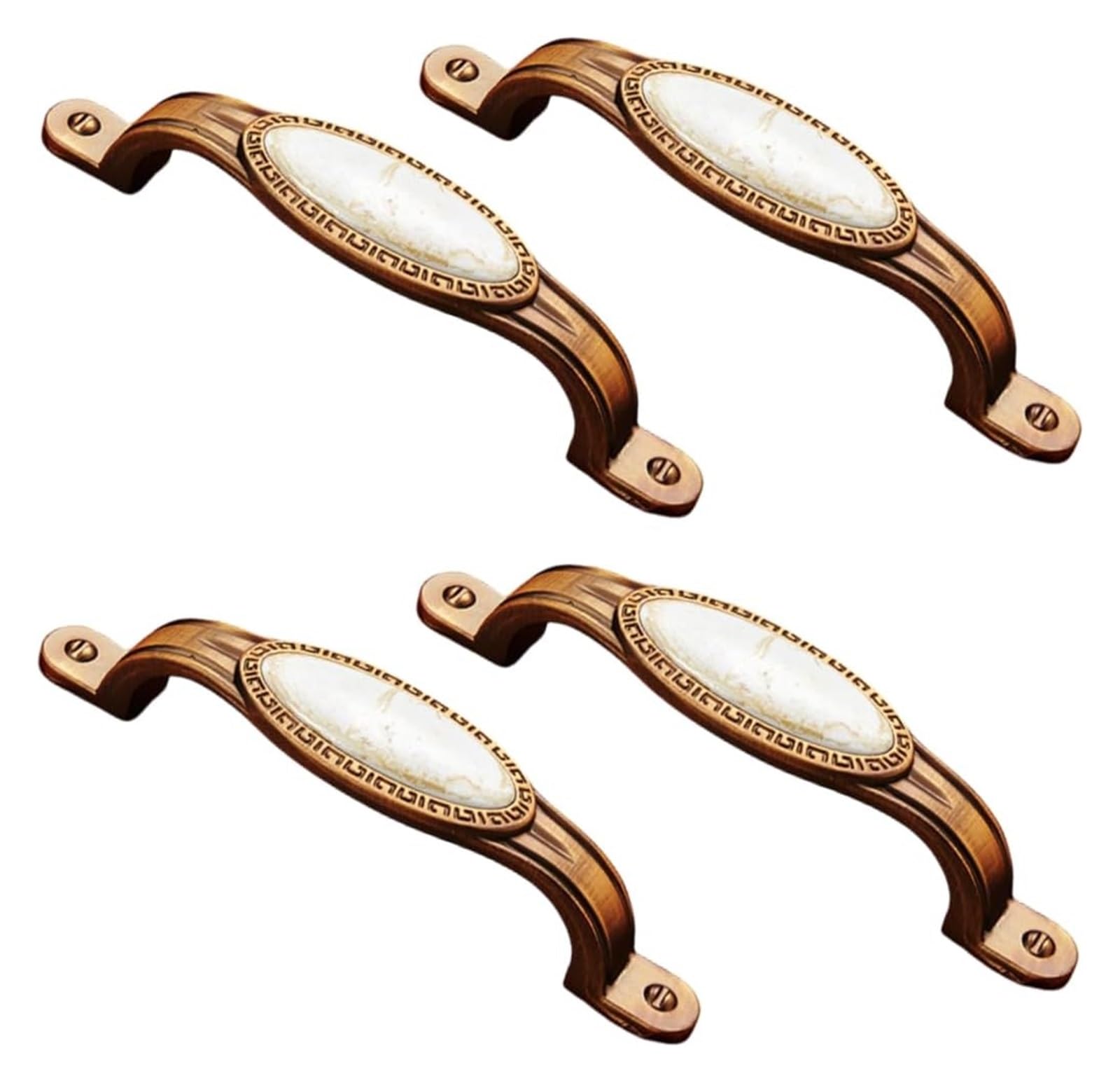 NLQCSXWEP Zinc Alloy Cabinet Bow Handle, Zinc Alloy and Ceramic Cabinet and Drawer Handles Pack of 4 Multicolor(96mm Marble)