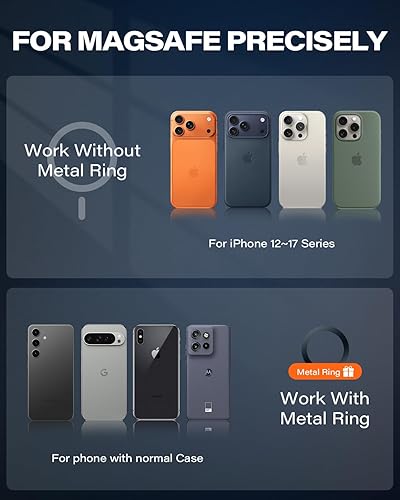 Miniatura 7 de APPS2Car Soporte para teléfono Magsafe - 20 imanes N55 atracción magnética 25N Portavasos magnético resistente con extensión rápida brazo largo -