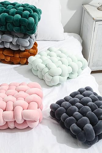 Miniatura 3 de Cojín de felpa para decoración del hogar, cojín cuadrado hecho a mano para habitación de niños, sofá, dormitorio, sala de estar, oficina, decoración