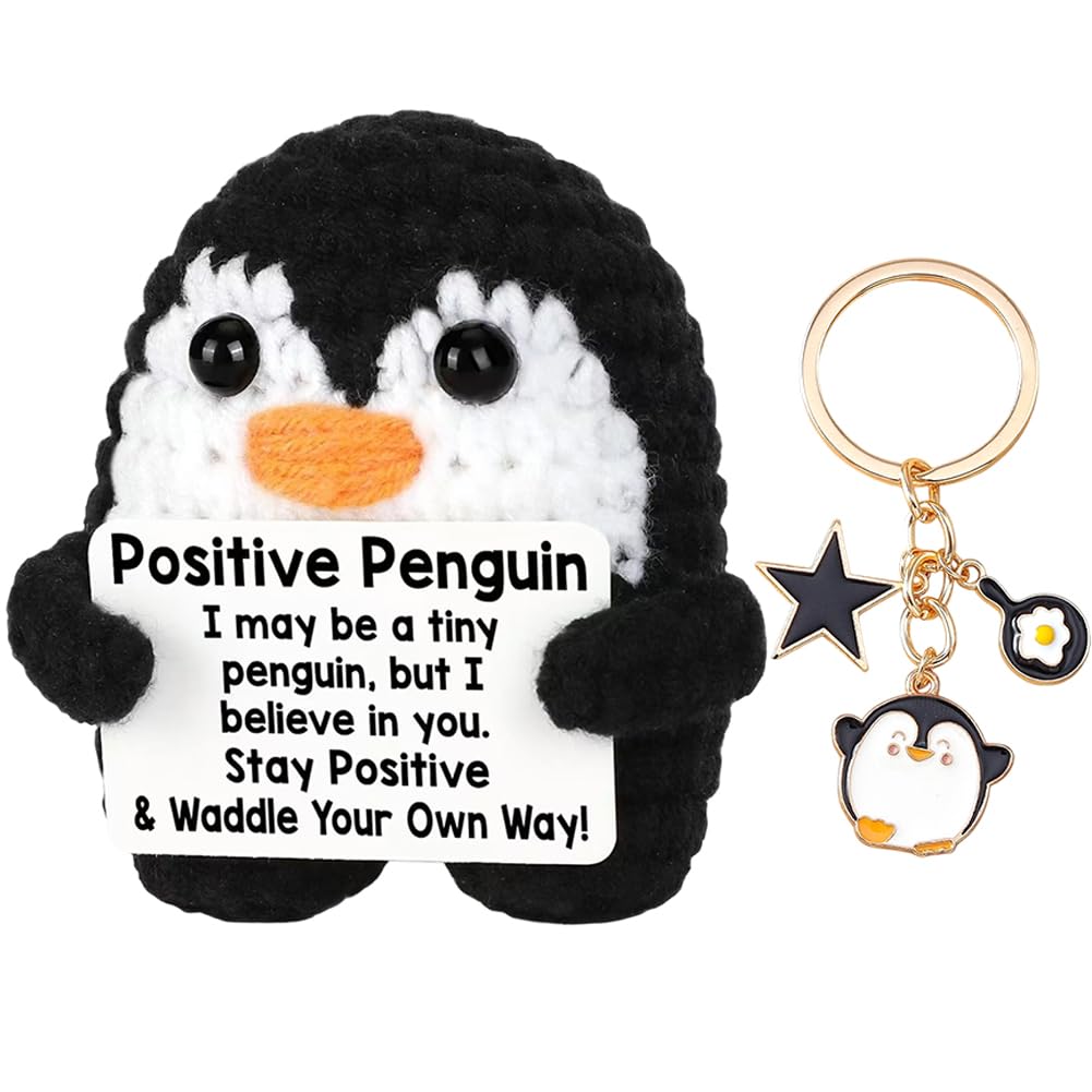 Vexthorion Penguin Knitted Dolls, Positive Crochet Animals, Children's Toys Birthday, Christmas, Easter Gifts Crochet Little Gifts, Penguin Knitted Keyring