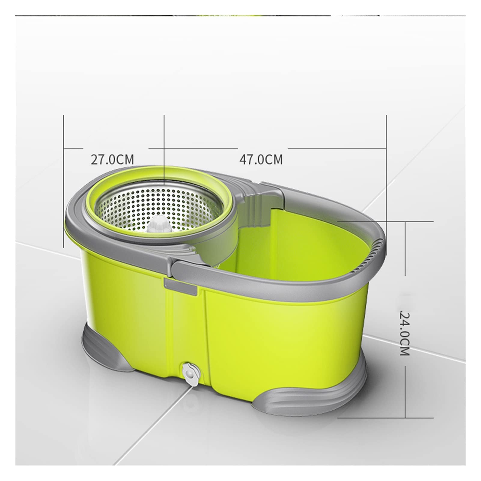 Juego de fregona y Cubo giratorios Spin Mop Bucket con Conjunto de escritorios, Mango Ajustable de Acero Inoxidable, for la Limpieza del Piso de la Cocina for el hogar Fregonas de Microfibra