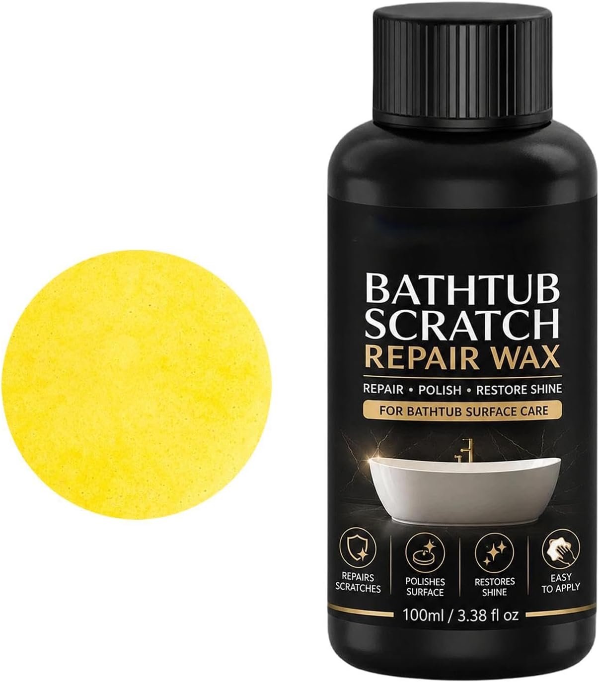 Bathtub Repair Wax - 100ml Touchup Scratch Refinishing Paste With Sponge