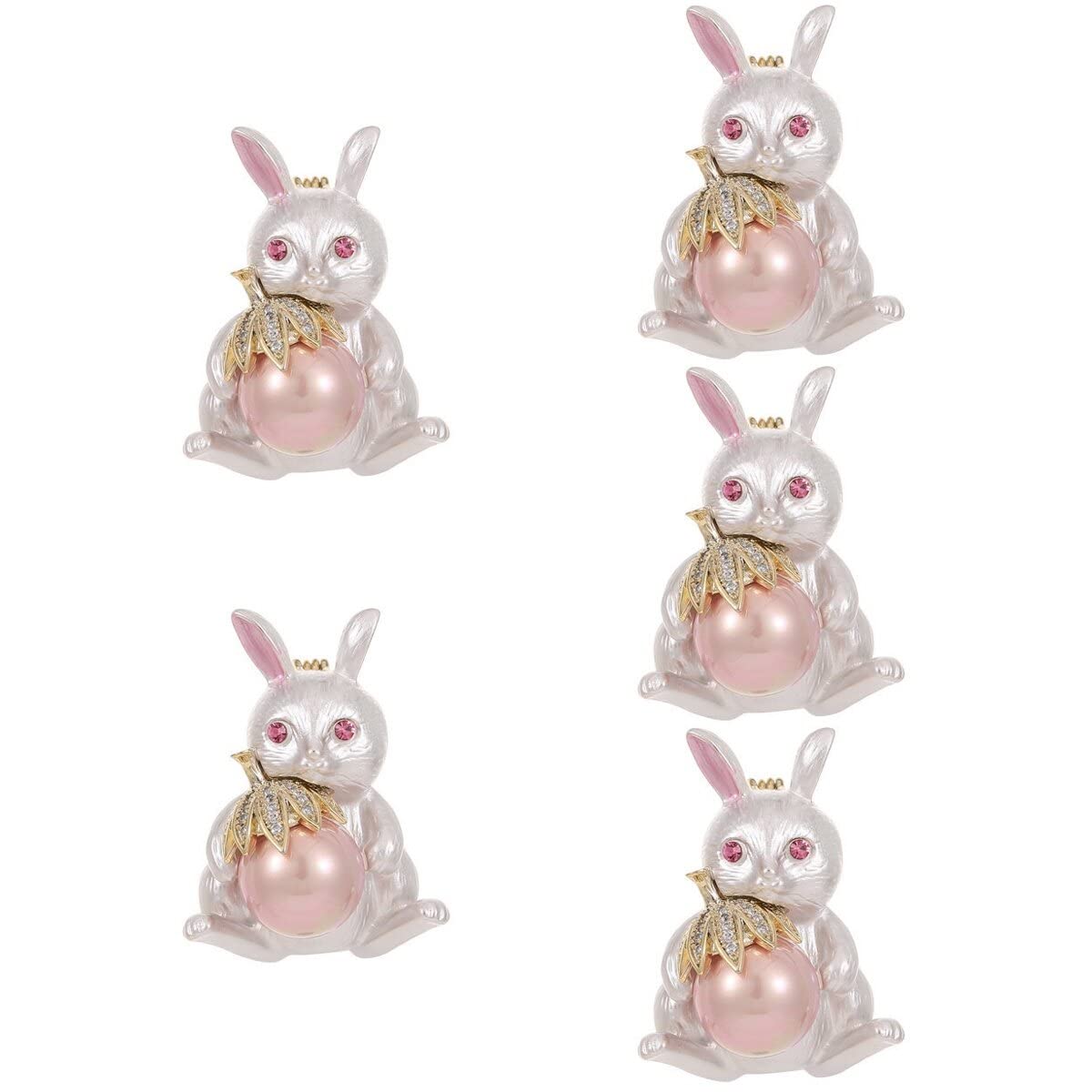 Broche de conejo de Pascua, ramillete de conejo, prendedor, adorno para ropa, 5 unidades