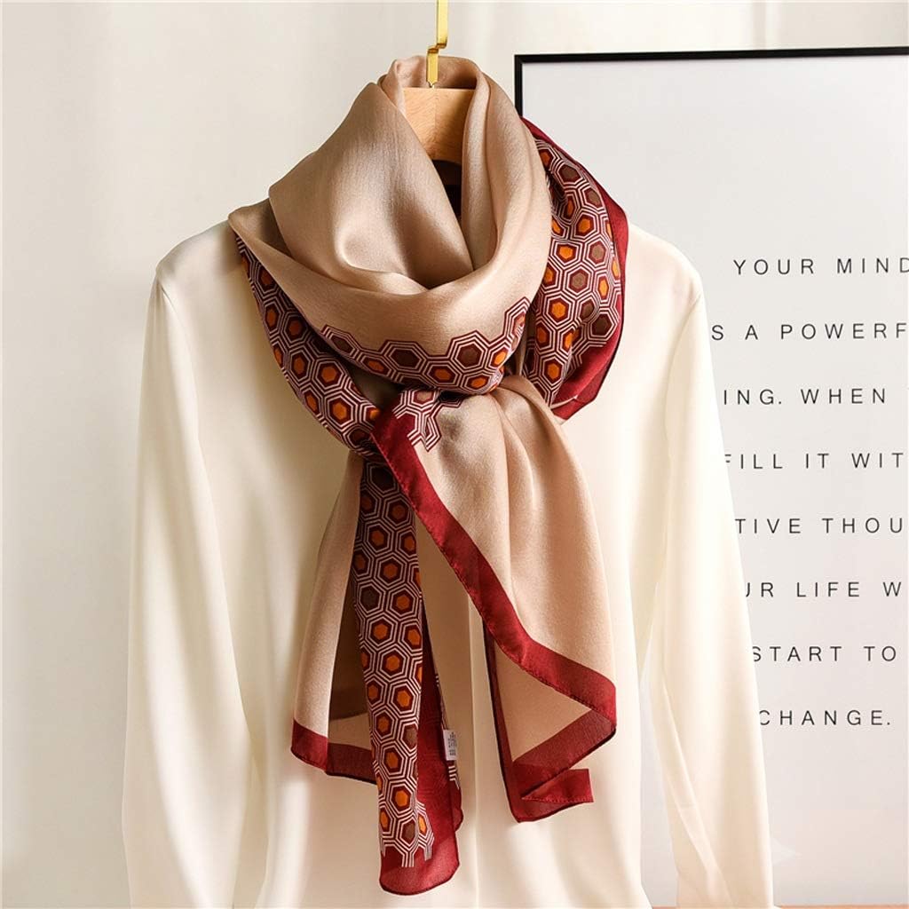 Silk Scarf Women's Autumn and Winter Models Western Fashion Mother Models Wild Silk Silk Scarf Shawl Dual-use