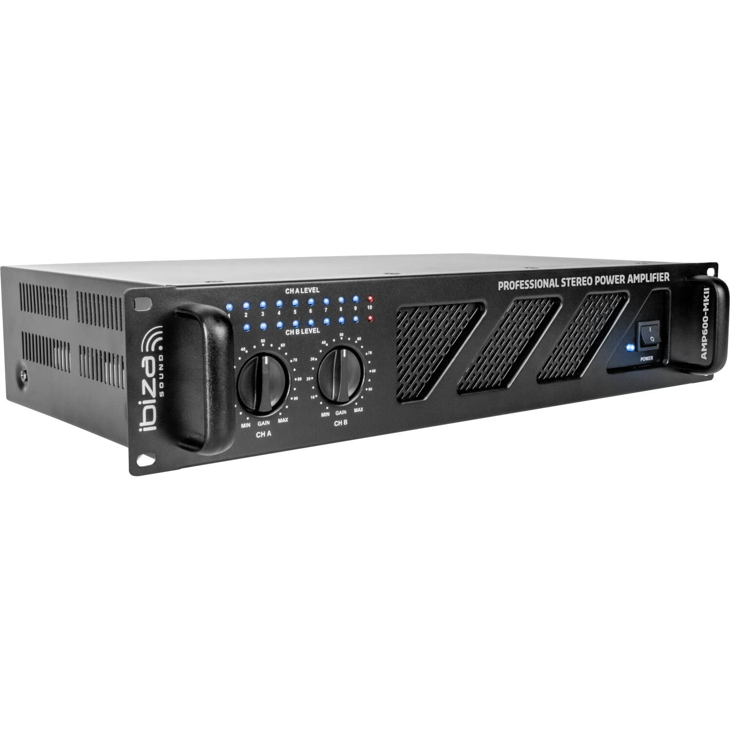 IBIZA Sound Light - Pack Sono 2160W Total Ibiza Sound 2 Enceintes 3 Voies 2x600w - Ampli Ventilé 2x480w - Câblage - Idéal Salle des fêtes Club Mariage