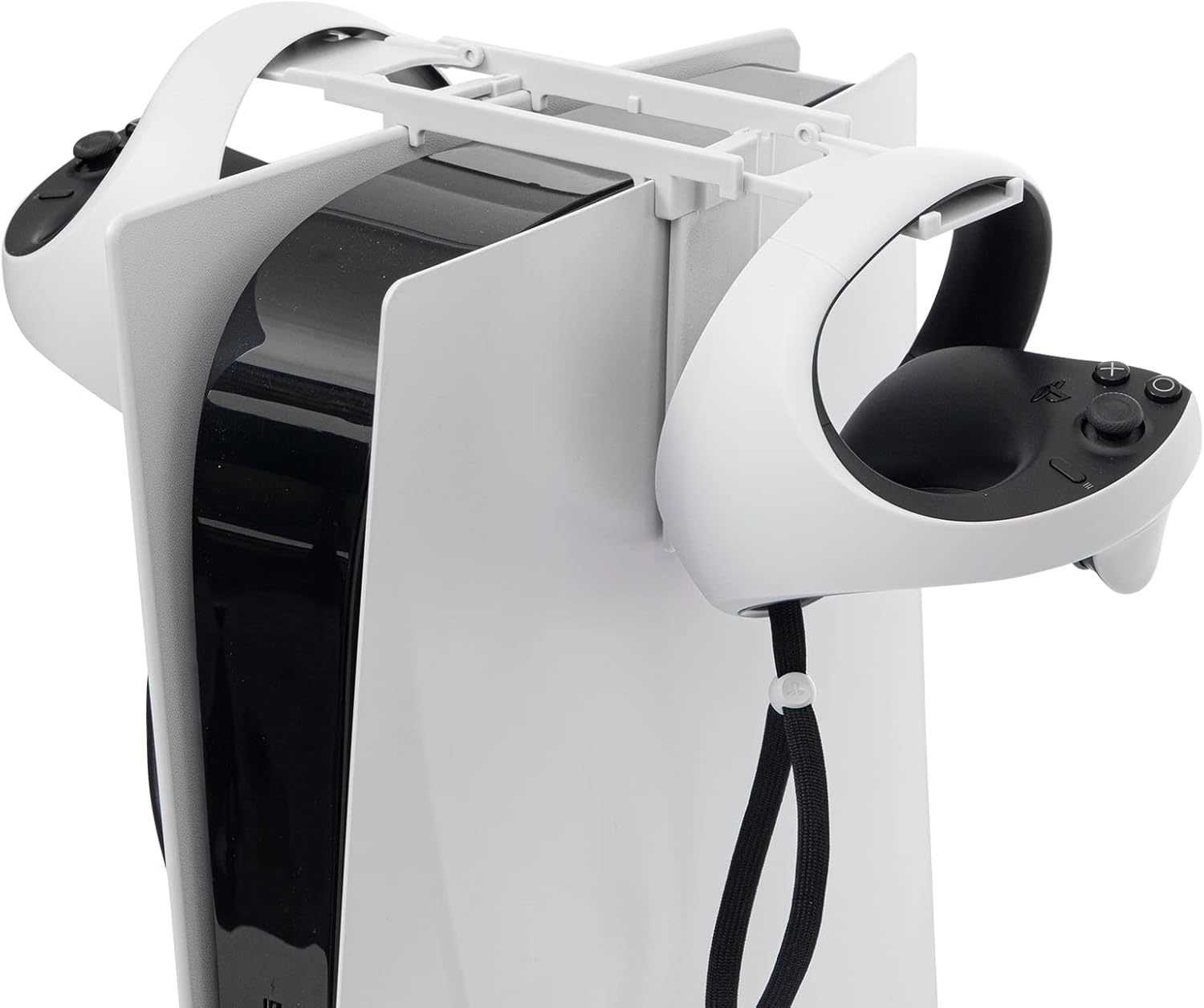 ECHZOVE PSVR2 Controller Stand & Accessories - Holder & Hanger for PS VR2 Sense Controllers, PS5 Controller & Headset, with 2-in-1 USB-C Charging Cable