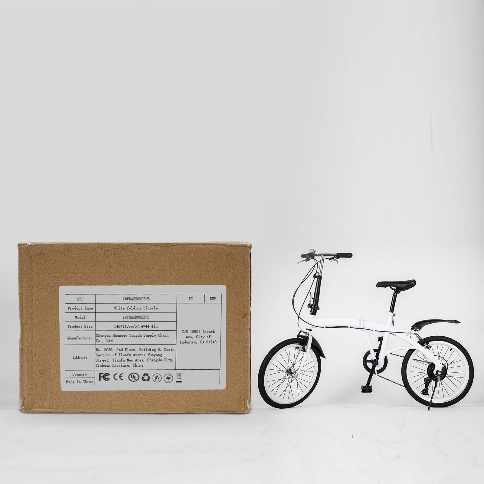 Vélo pliant de 20 pouces pour adultes – 7 vitesses, compact pour banlieues, ville, camping – réglable pour hommes et femmes