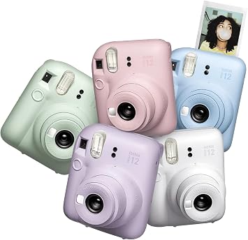 Fujifilm Instax Mini 12 Blossom Pink Camera + Film Value Pack (40 Sheets) + Shutter Accessories Bundle, Incl. Carrying Case & Quicksand Beads Photo Album