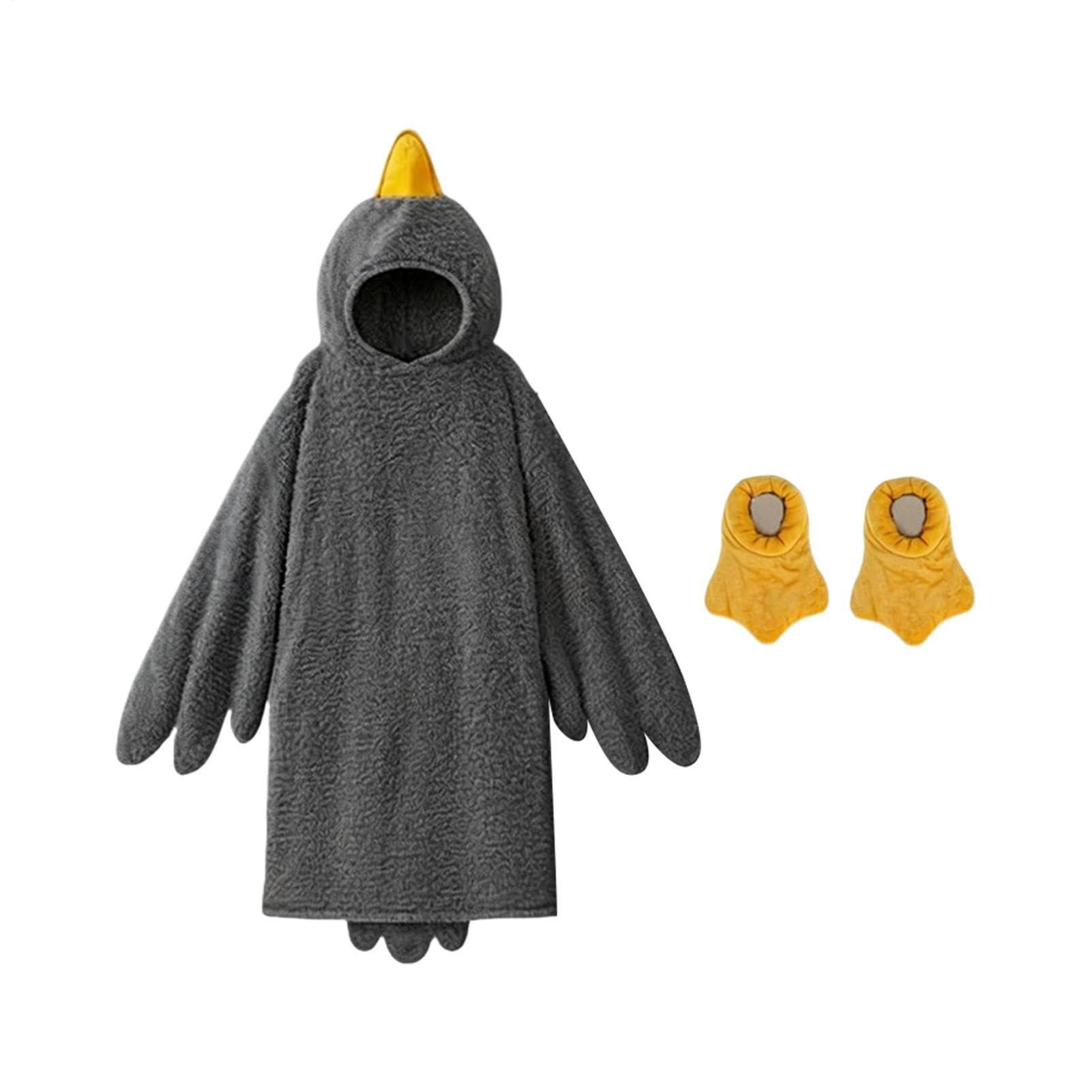 Pigiama a forma di oca con cappuccio, comodo e portatile, pigiama a forma di anatra, calda camicia da notte per la casa