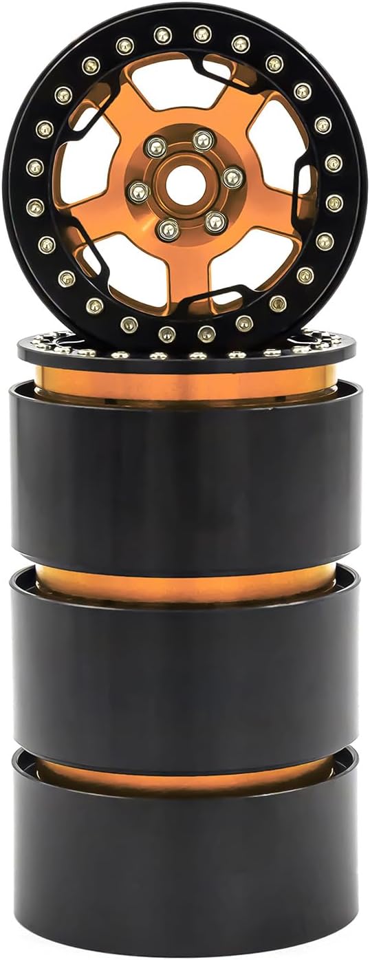 Lifehead Aluminum 2.2 Inch Split Structure Beadlock Wheels CNC Process Fit for 1/10 1/8 RC Crawler Car D90 KM5 YK4082 Axial SCX10III RBX10 RR10 Traxxas TRX4 ，12mm Hex
