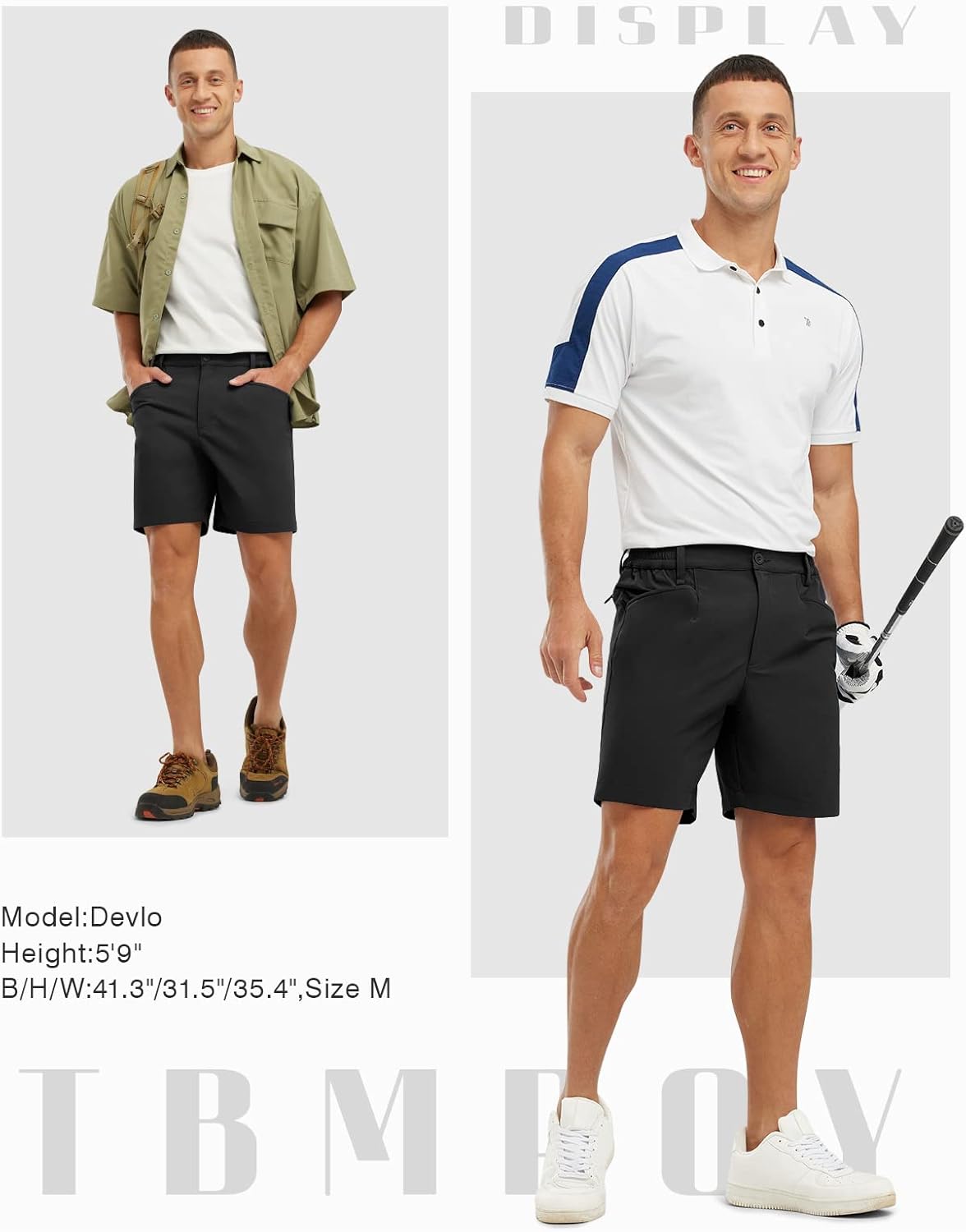 TBMPOY Men's Golf Shorts 7" Stretch Dress Casual Elastic Waist Short Quick Dry Lightweight Hiking Shorts with 4 Pockets - Image 7