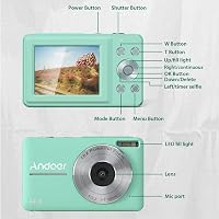 Andoer 44MP digitális fényképezőgép 1080P videó 16X zoom 32GB memóriakártya 8