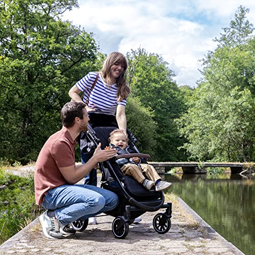 Bebeconfort Ingenious, Kinderwagen ab Geburt, kompakter Kinderwagen, Kinderwagen mit Liegemodus, ab Geburt bis ca. 4 Jahre, bis zu 22 kg, Major Black