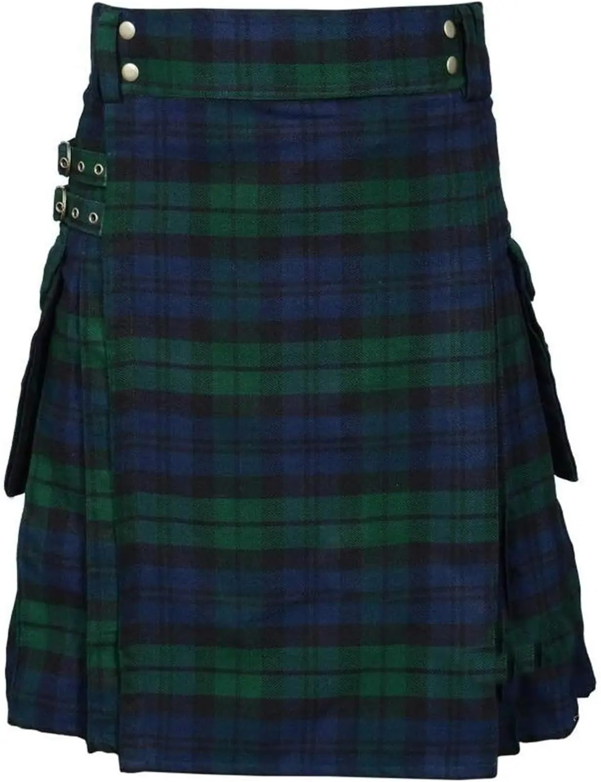 Kilt Scozzese Uomo Kilt utilitari in tartan da uomo scozzese con cinghie e ampie tasche cargo
