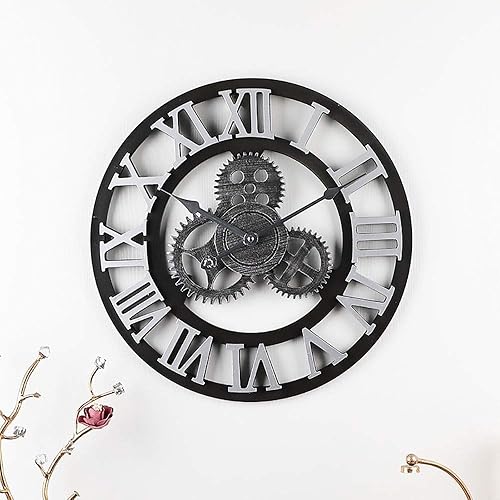 Reloj de pared con engranaje retro estilo industrial sala de estar dormitorio creativo hogar 3D hecho a mano reloj de pared decorativo relojreloj